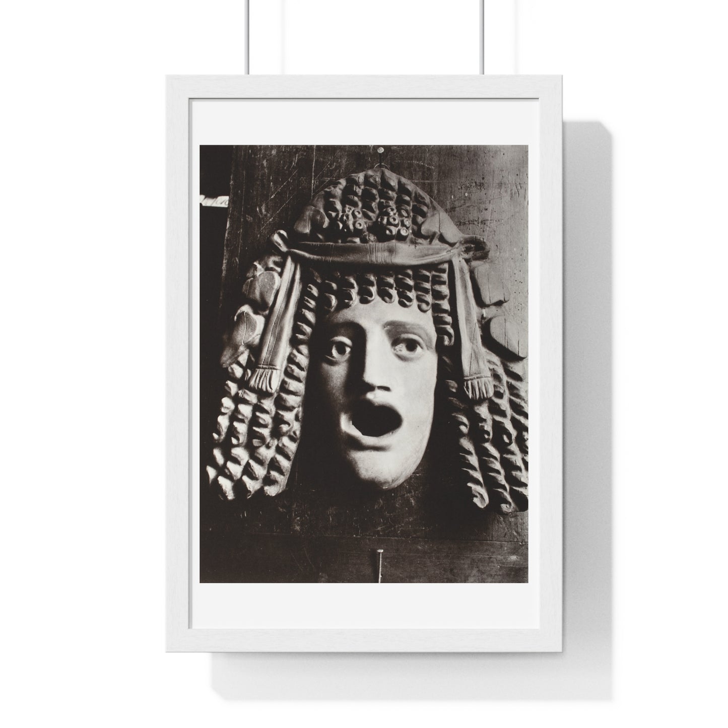 Masque Antique (1923-1924) by Eugène Atget, from the Original, Wooden Framed Art Print