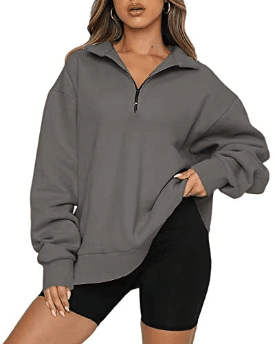 Vireous Turndown Collar Women's Sweatshirt Many Block Colours