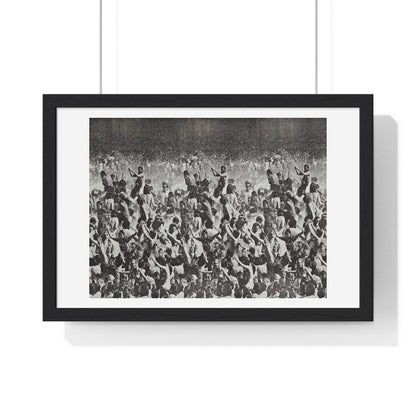 Vintage Photography of Woodstock (1970) Crowd Cheering, from the Original, Framed Print