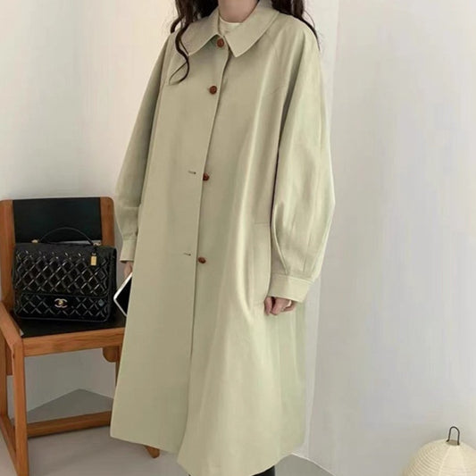 Women's Retro Lantern Sleeve Mid-Length Fashion Trench Coat