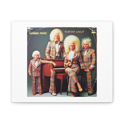 Legendary Finnish Gospel Singers The Tuominen Family Sing Songs of Praise in the 1970s 'Designed by AI' Art Print on Canvas