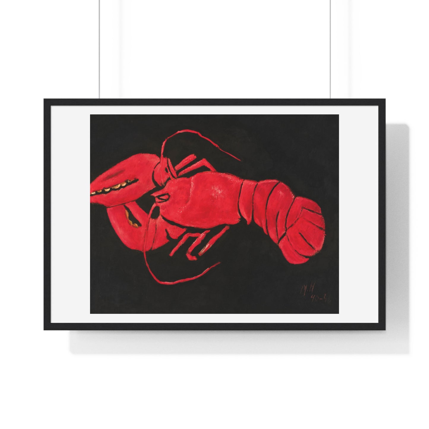 Lobster on Black Background (1940–1941) by Marsden Hartley, from the Original, Framed Art Print