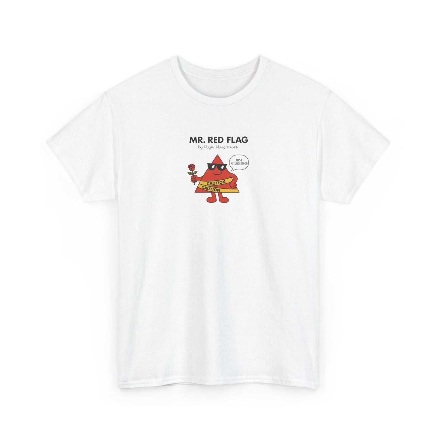 Mr Red Flag, Funny Mr Men Cartoon Art T-Shirt