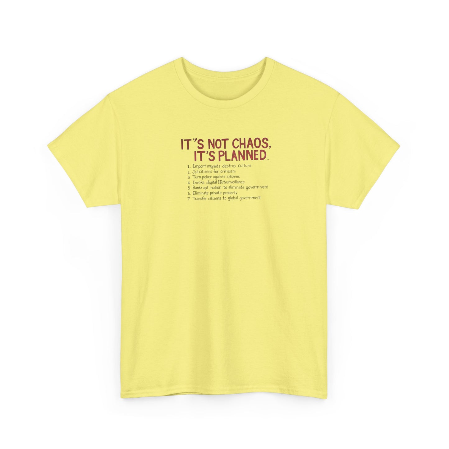 It's Not Chaos, It's Planned, Anti-Globalism T-Shirt