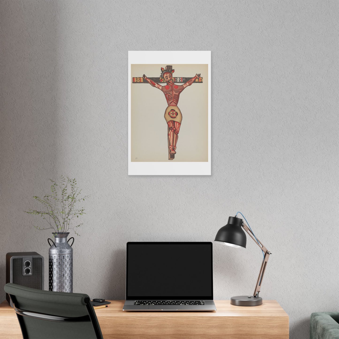 Plate 27 Christ Crucified from Portfolio Spanish Colonial Designs of New Mexico, from the Original, Canvas Art Print