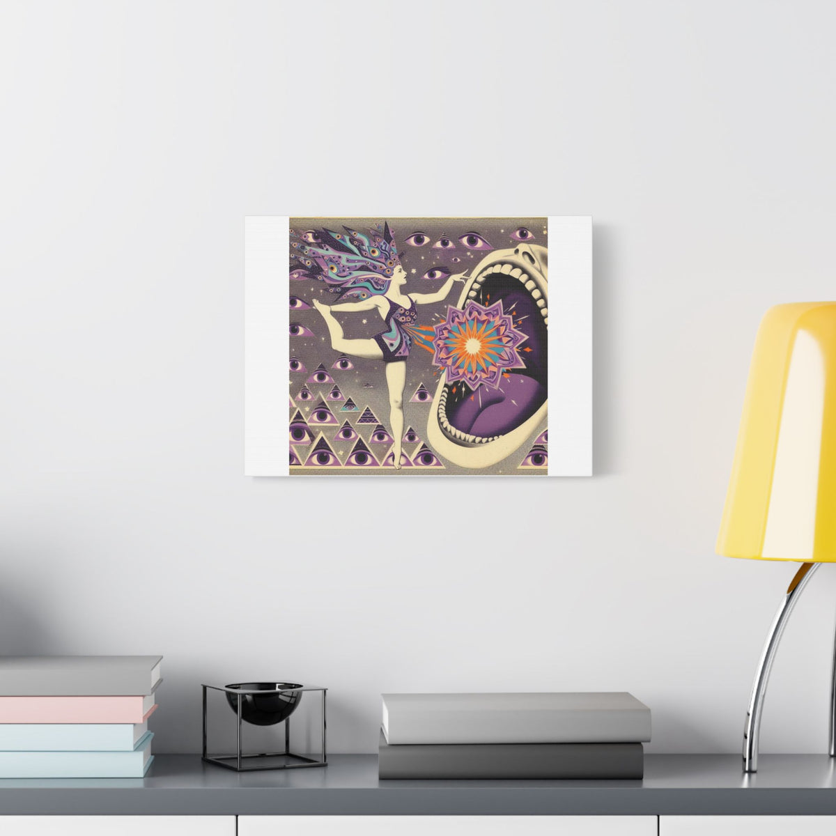 Surreal Eye and Cosmic Mouth Canvas Wall Art