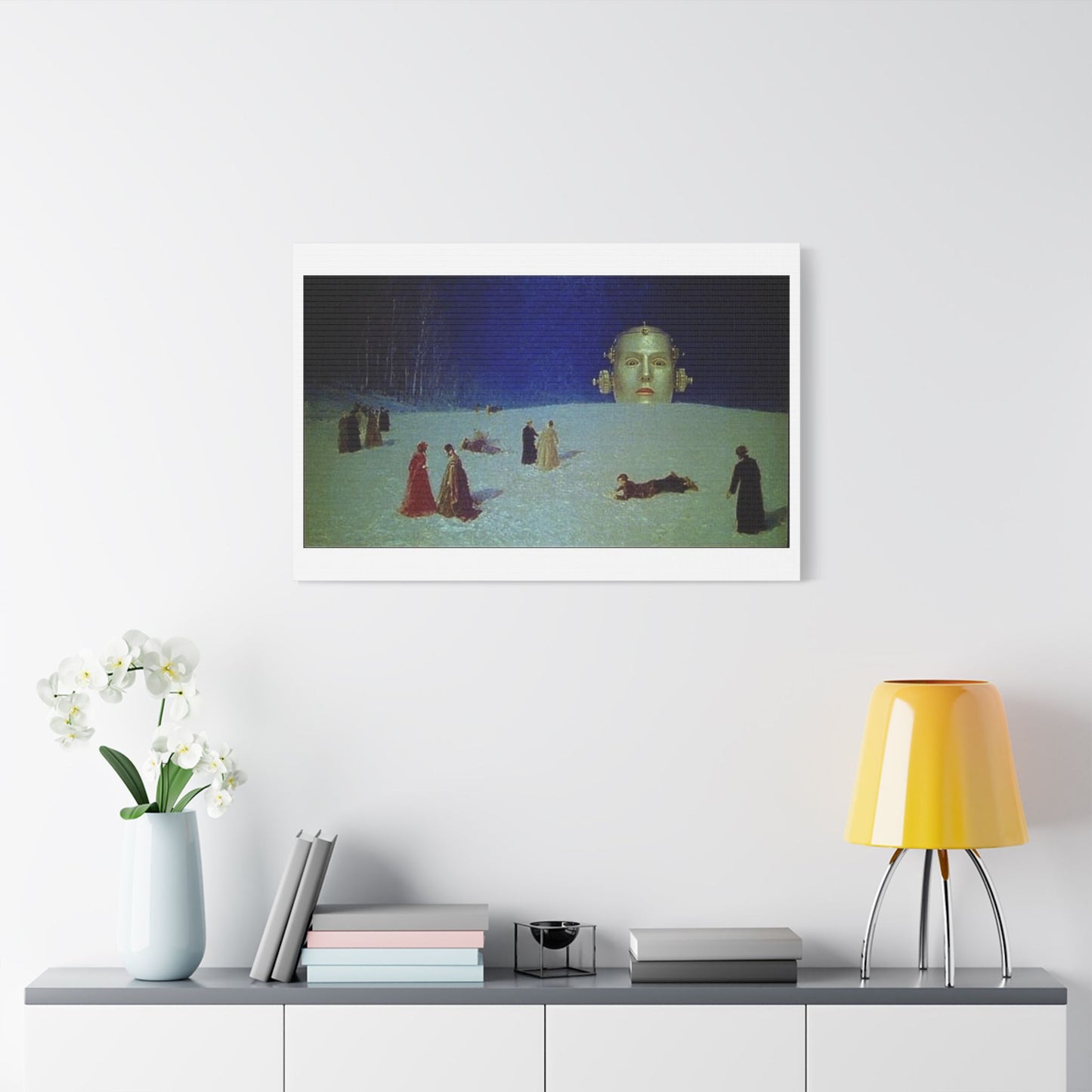 What's That Coming Over the Hill? 19th Century Pastel Art 'Designed by AI' Print on Canvas