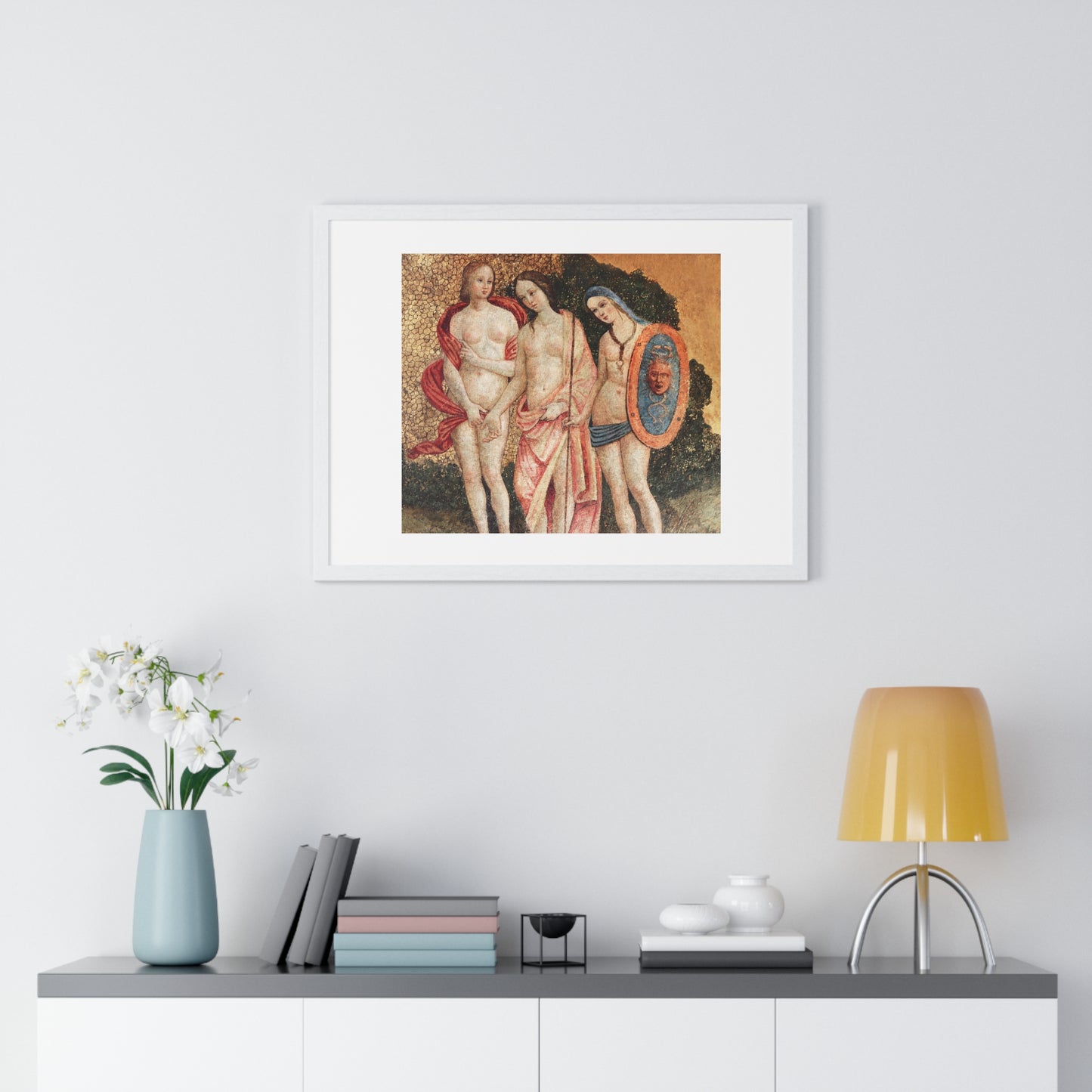 Judgment of Paris (circa 1509) from the Original Fresco by Pinturicchio, Framed Art Print