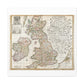 Antique Map of England Scotland and Ireland (1687) drawn by Robert Morden Art Print from the Original on Satin Canvas