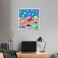 Bouncing Boxes, Cartoon Art 'Designed by AI' Canvas Art Print