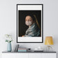 Johannes Vermeer's Young Woman Wearing a Face Mask During Coronavirus Pandemic, Remix, Framed Art Print