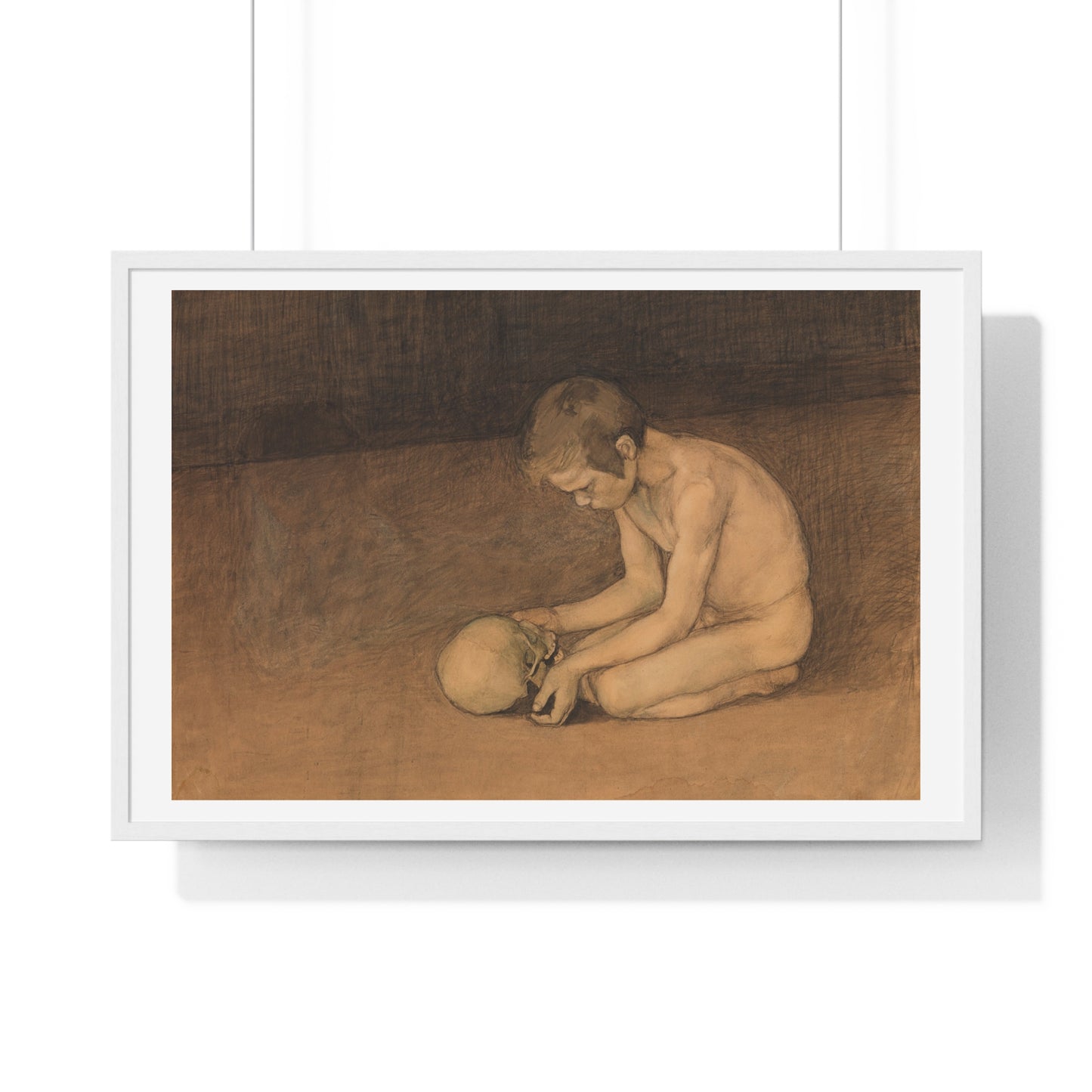 Boy with Skull (1893) by Magnus Enckell, from the Original, Framed Print