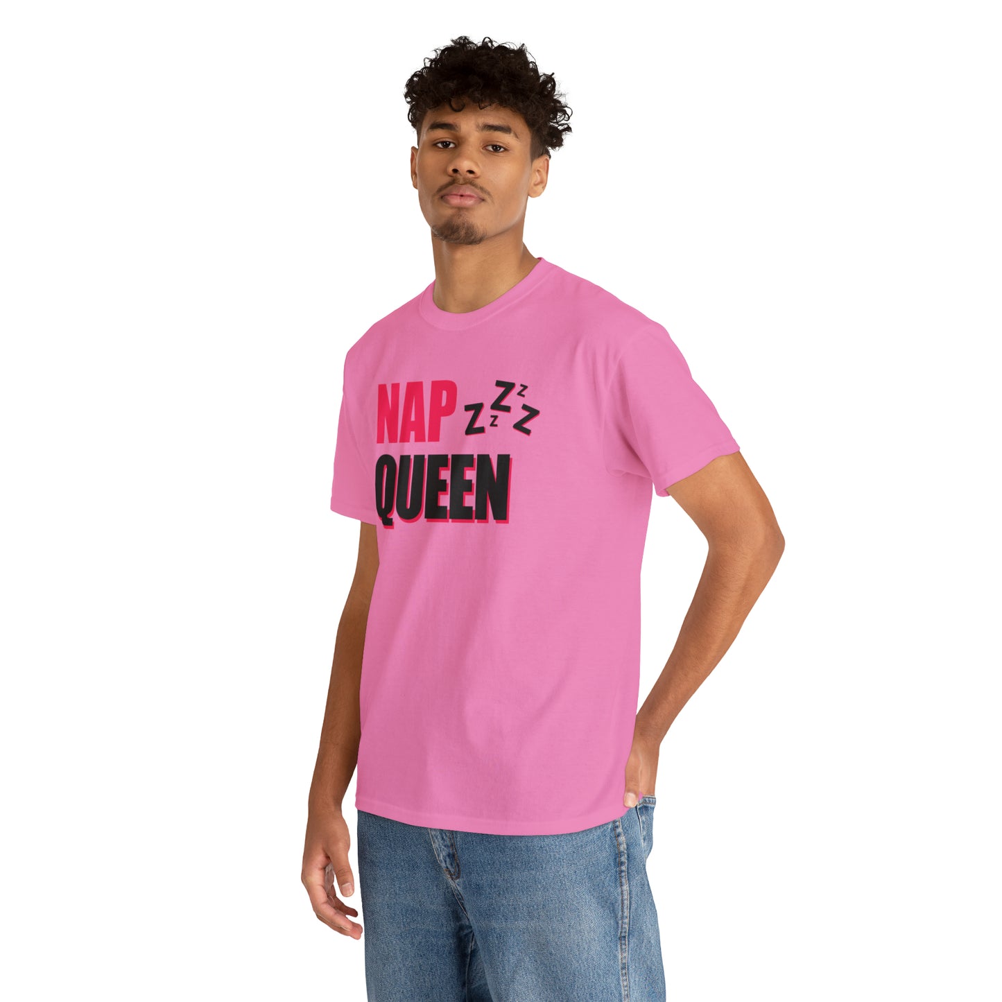 Nap Queen ヘビーコットン Tシャツ ユニセックス ワールドワイドサイズ 昼寝、睡眠、怠惰、休息