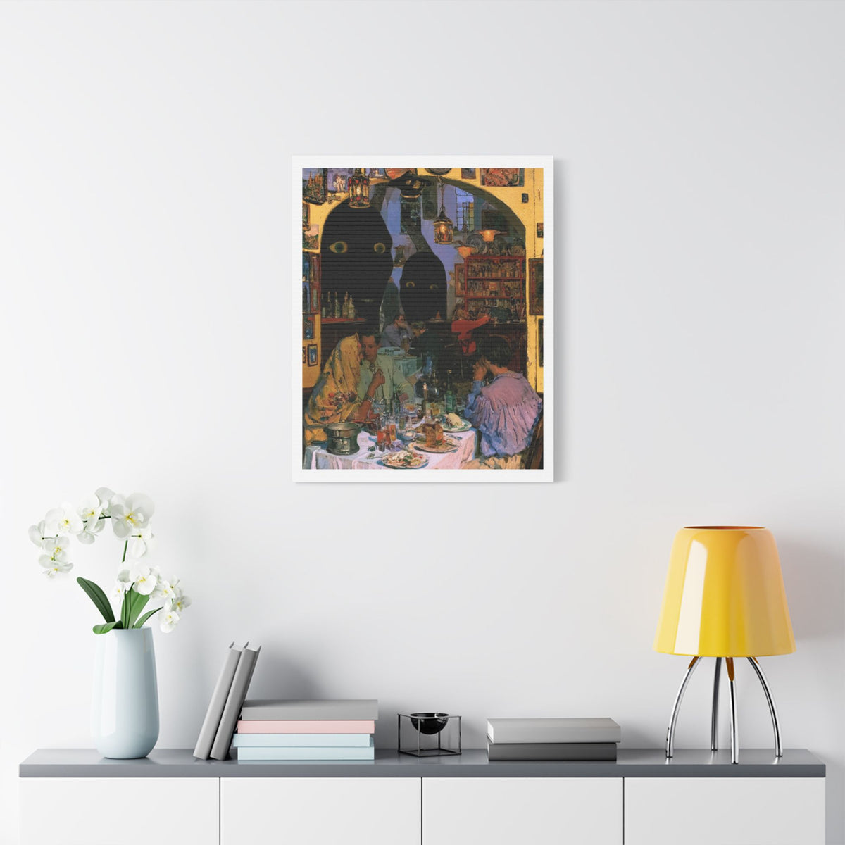 The Walls Have Eyes, Art Print on Satin Canvas, Stretched
