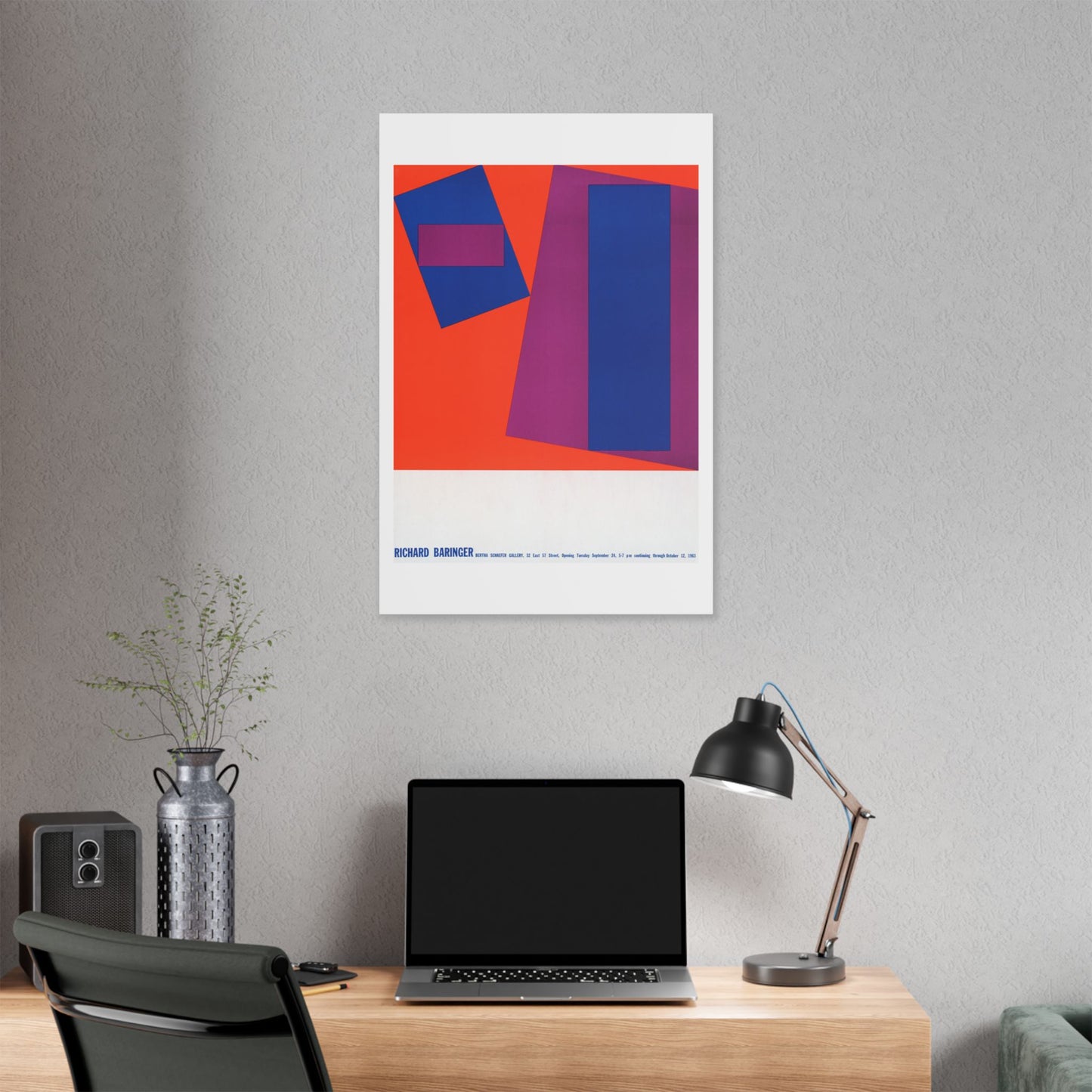 Richard Baringer, Bertha Schaefer Gallery (1963) American Poster, from the Original, Canvas Art Print