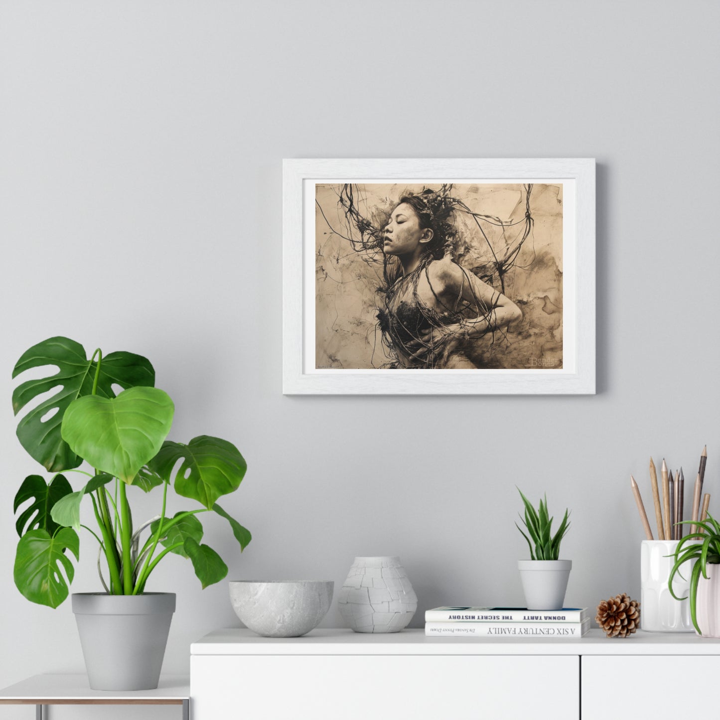 The Roots of a Woman 'Designed by AI' Framed Art Print