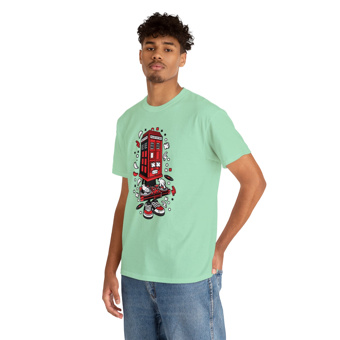 Police Box DJ Cartoon T-Shirt