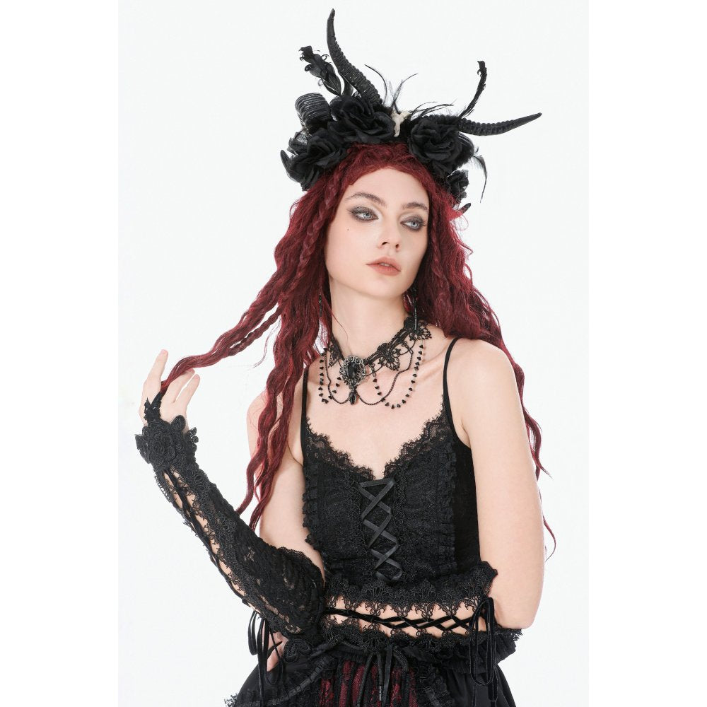 Dark In Love Adelina Vintage Lace-Layered Choker