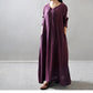 Vireous Textured Linen Robe Plus-Size Dress