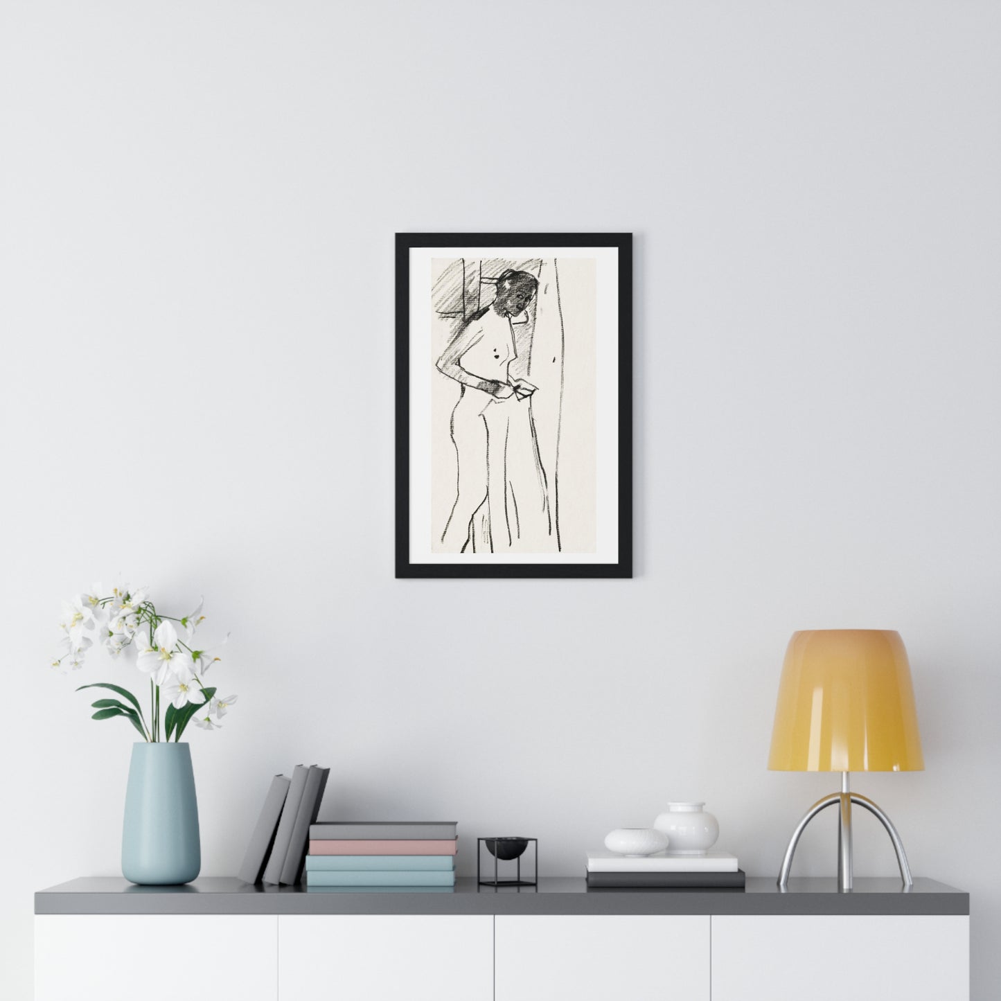 Standing Female Nude (1895–1898) by George Hendrik Breitner, from the Original, Framed Art Print