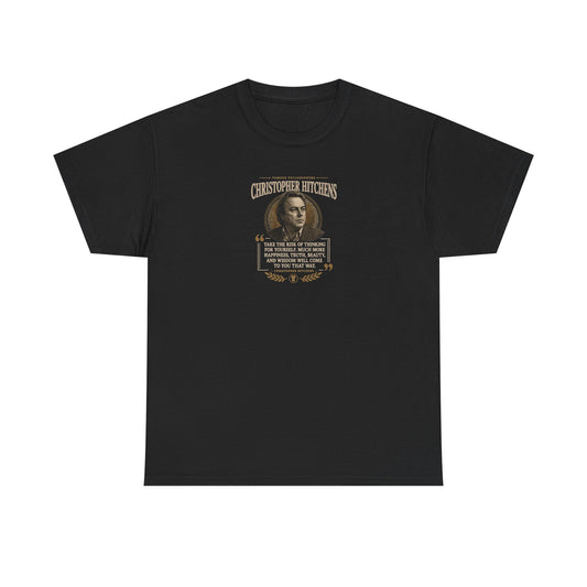 Christopher Hitchens on Free Will and Personal Responsibility, Philosophy Tribute T-Shirt