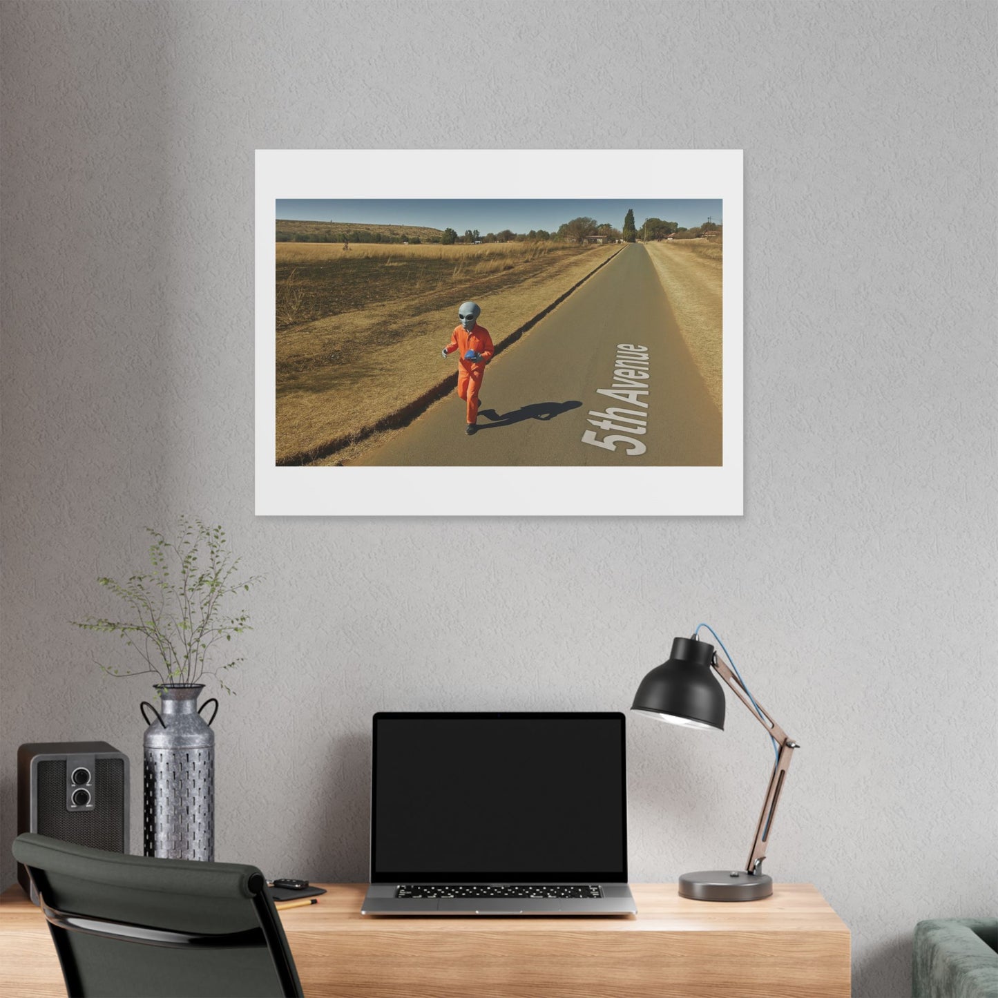 Weird Google Street View, Absurdist Art 'Designed by AI' Satin Canvas Print