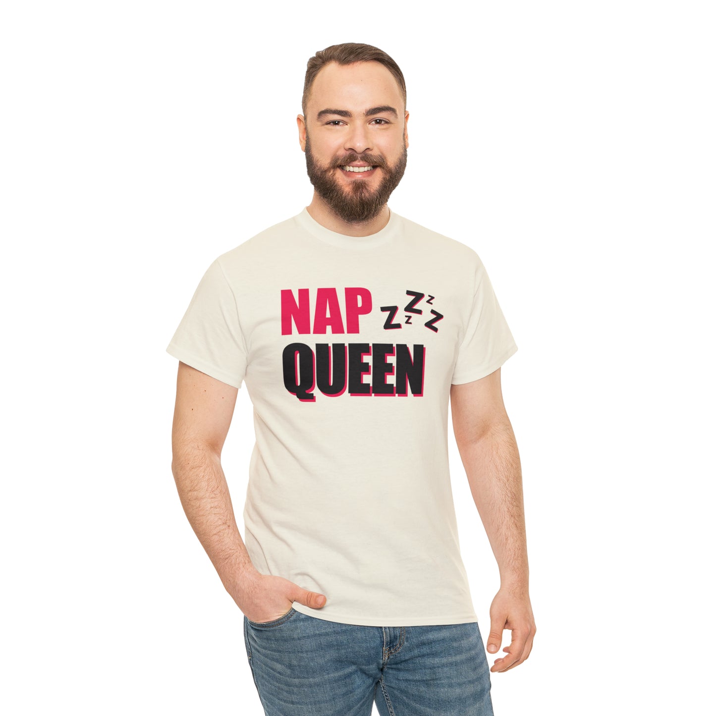 Nap Queen ヘビーコットン Tシャツ ユニセックス ワールドワイドサイズ 昼寝、睡眠、怠惰、休息