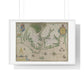 Engraved Map of Virginia (1618) Showing the Arrival of Sir Walter Raleigh's Expedition, from the Original, Framed Print