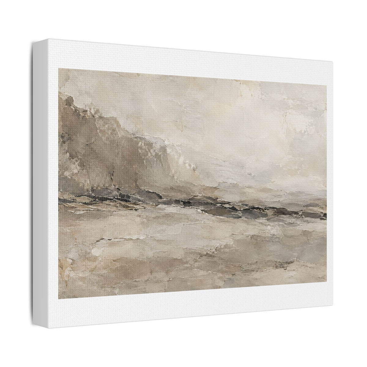 Silent Strata of Ivory and Stone, Large Decor Art Print on Canvas