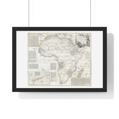 Historically Significant Map of Africa (1794) by Samuel Boulton, from the Original, Framed Print