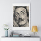 Salvador Dali Portrait, Pencil Sketch 'Designed by AI' Framed Art Print