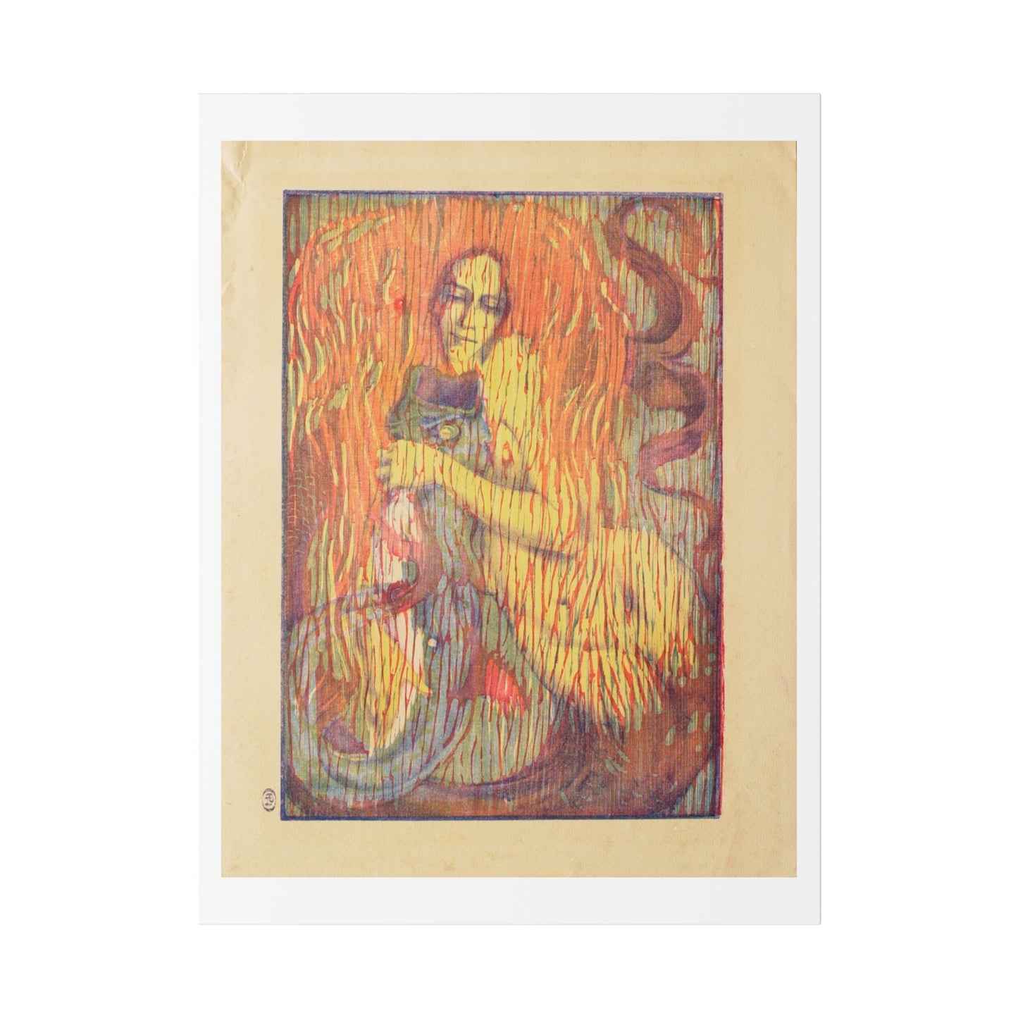 Playful Mermaid (1897) by Paul Herrmann, from the Original, Canvas Art Print