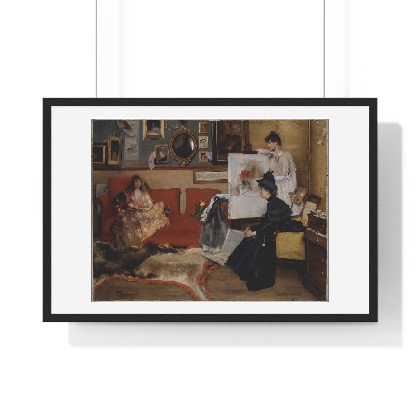 In the Studio (1888) by Alfred Stevens, from the Original, Framed Art Print