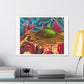 Digital Pastiche Abstract Art 'Designed by AI' Satin Canvas Print