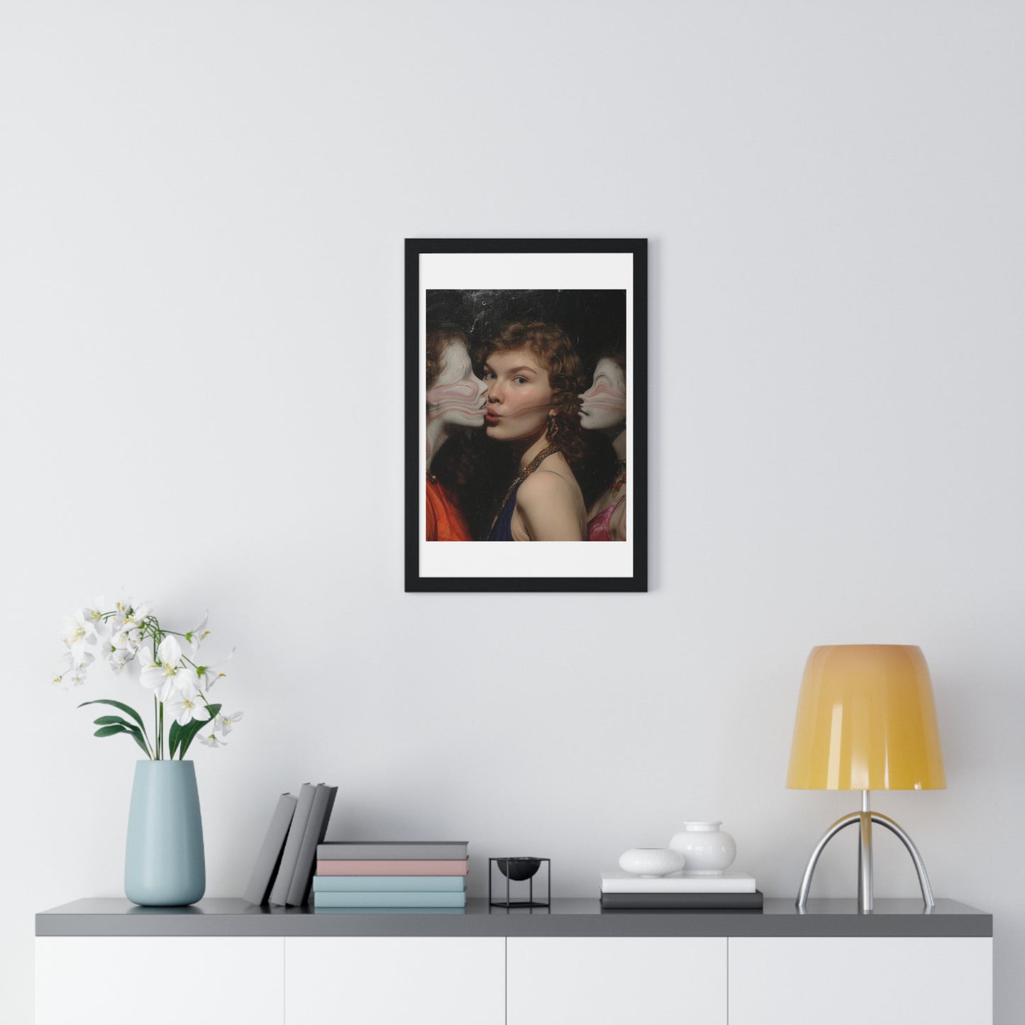 First Love Yourself, Portait Art 'Designed by AI', Framed Art Print