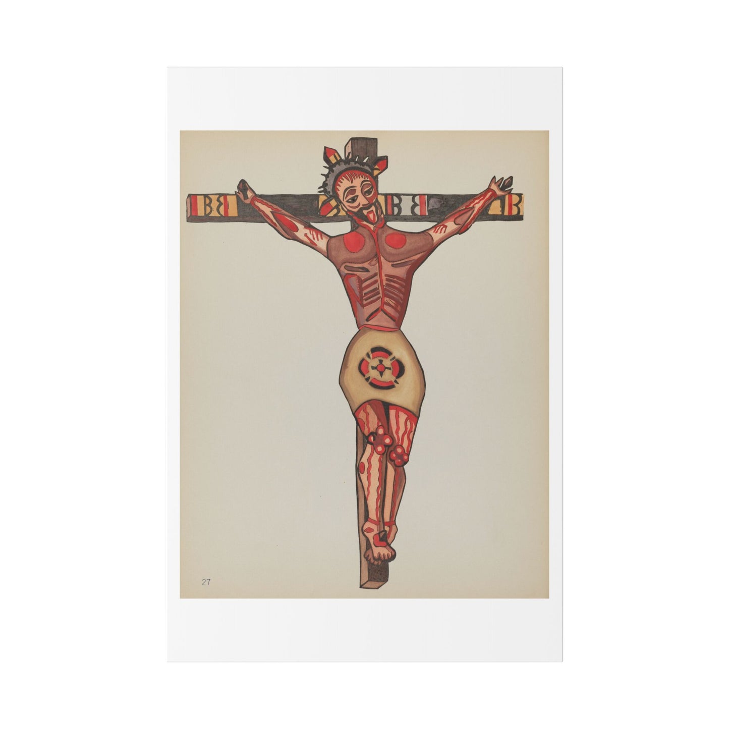 Plate 27 Christ Crucified from Portfolio Spanish Colonial Designs of New Mexico, from the Original, Canvas Art Print