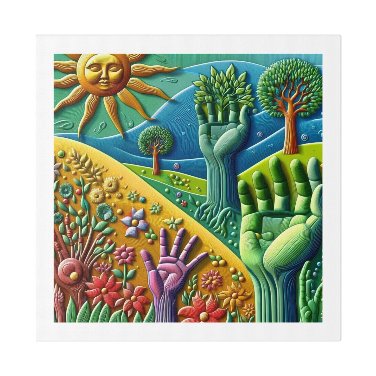 Gaia's Eternal Embrace 'Designed by AI' Canvas Art Print