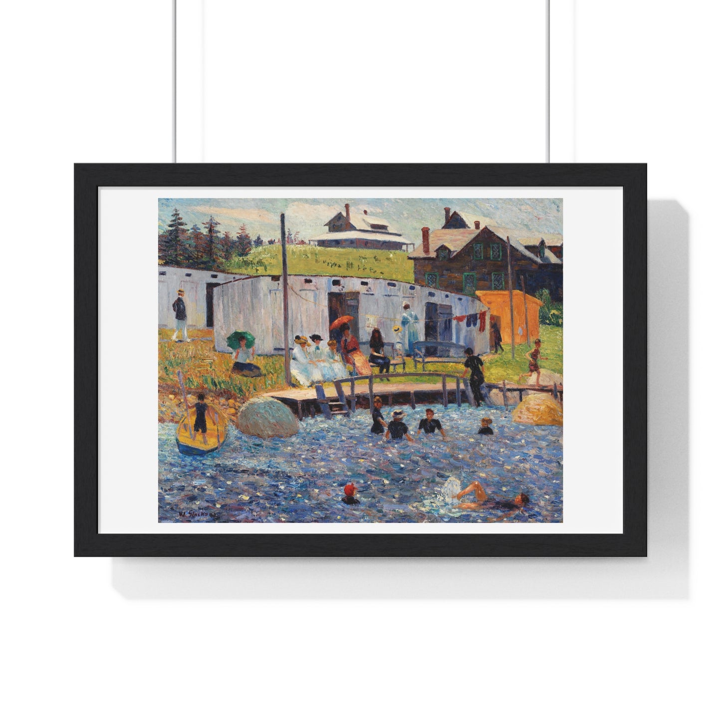 The Bathing Hour, Chester, Nova Scotia (1910) by William James Glackens, from the Original, Framed Print