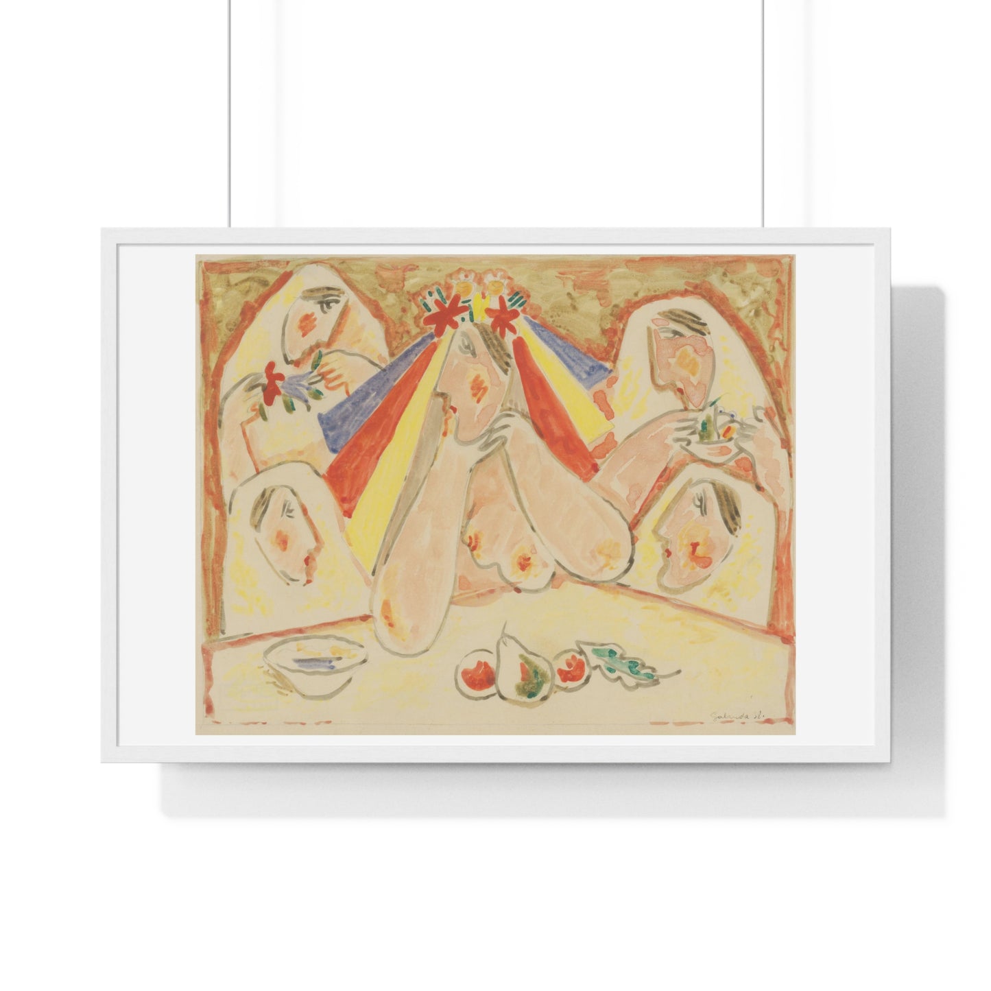 Bride (Bride Among Bridesmaids) by Mikuláš Galanda (1938), from the Original, Framed Art Print