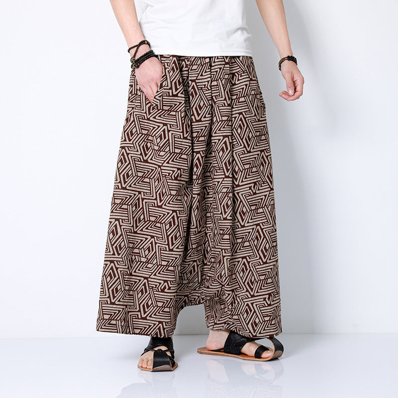 Unisex Ethnic Large Baggy Pants, Beach Pants