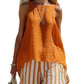 Vireous Linen Sleeveless Summer Shirt, Womens Loose-Fitting Button-Up Top