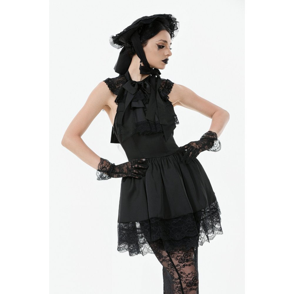 Dark in Love Evangeline Lace-Trimmed Goth Sun Hat