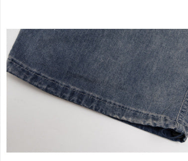 Multi-Pocket Straight-Leg Men's Cargo Jeans