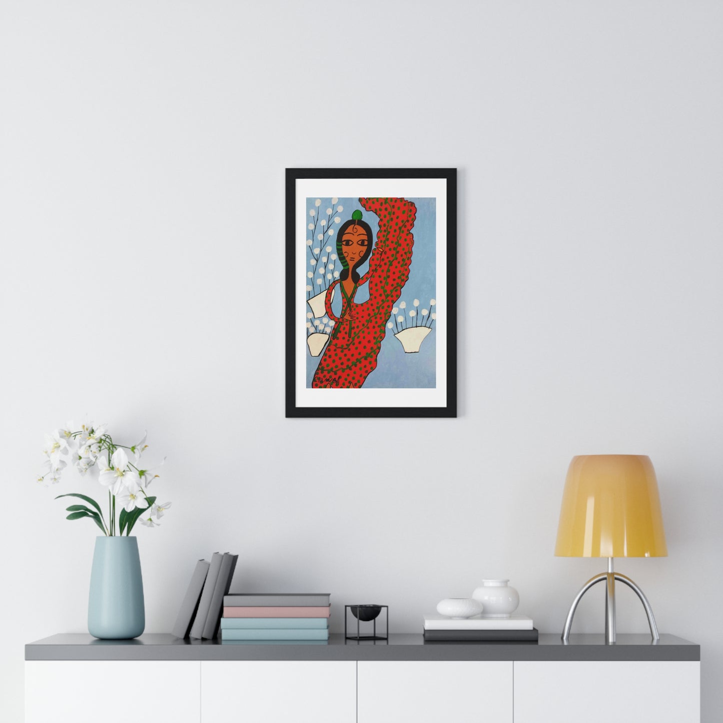 Flamenco Dancer Cartoon Art,  from the Original, Framed Print