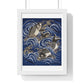 Gift Cover 'Fukusa' with Carp in Waves (Meij Period) from the Original, Framed Art Print