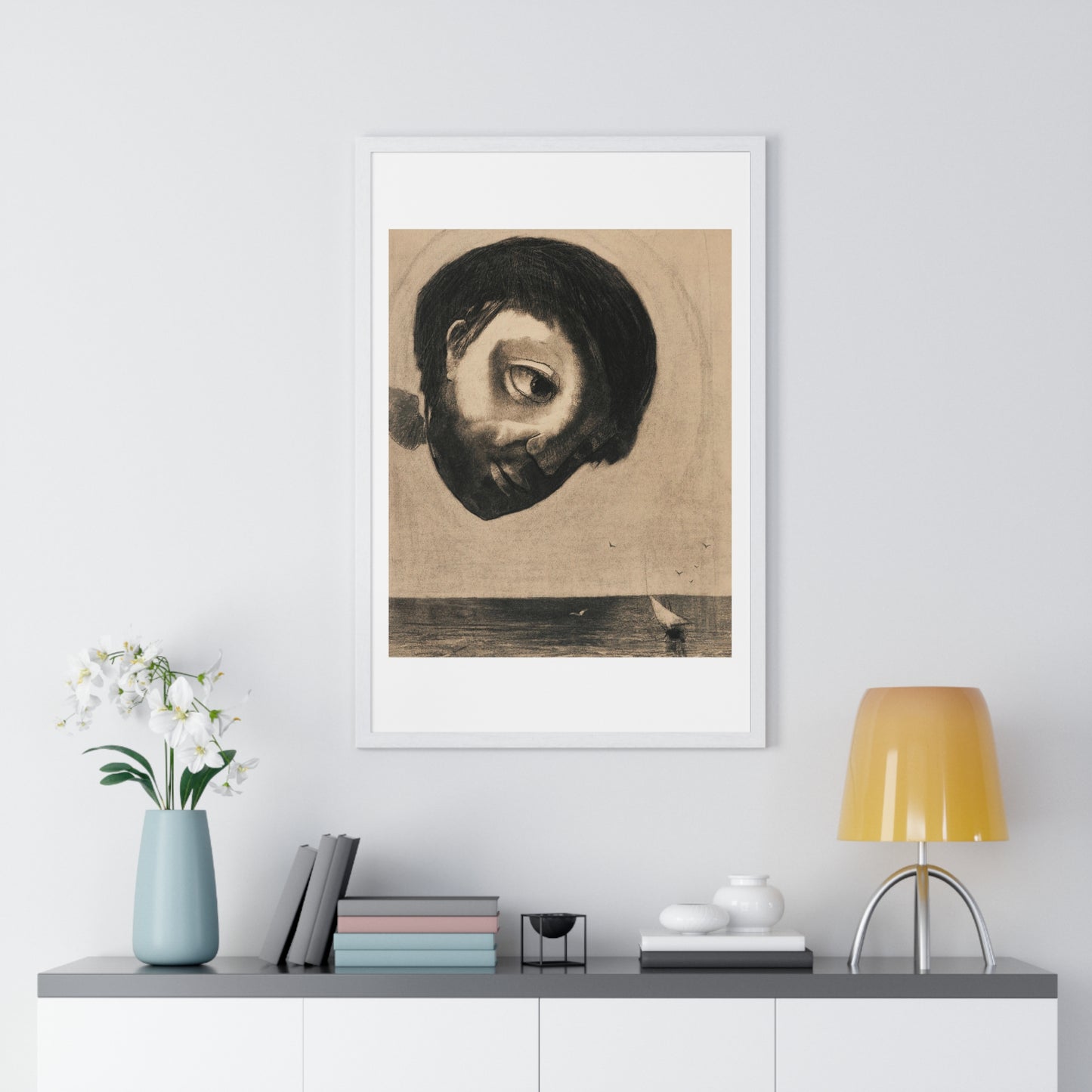 Guardian Spirit of the Waters (1878) by Odilon Redon from the Original, Framed Art Print