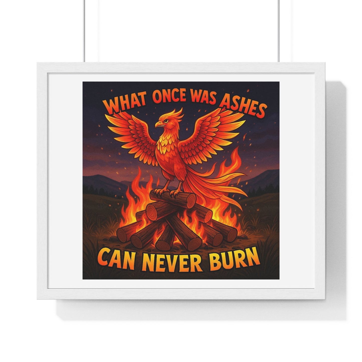 What Once Was Ashes, Can Never Burn, Cartoon Art, Framed Print