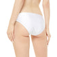 'Not a Dude' Women's White Printed Loop Tie Side Bikini Bottom