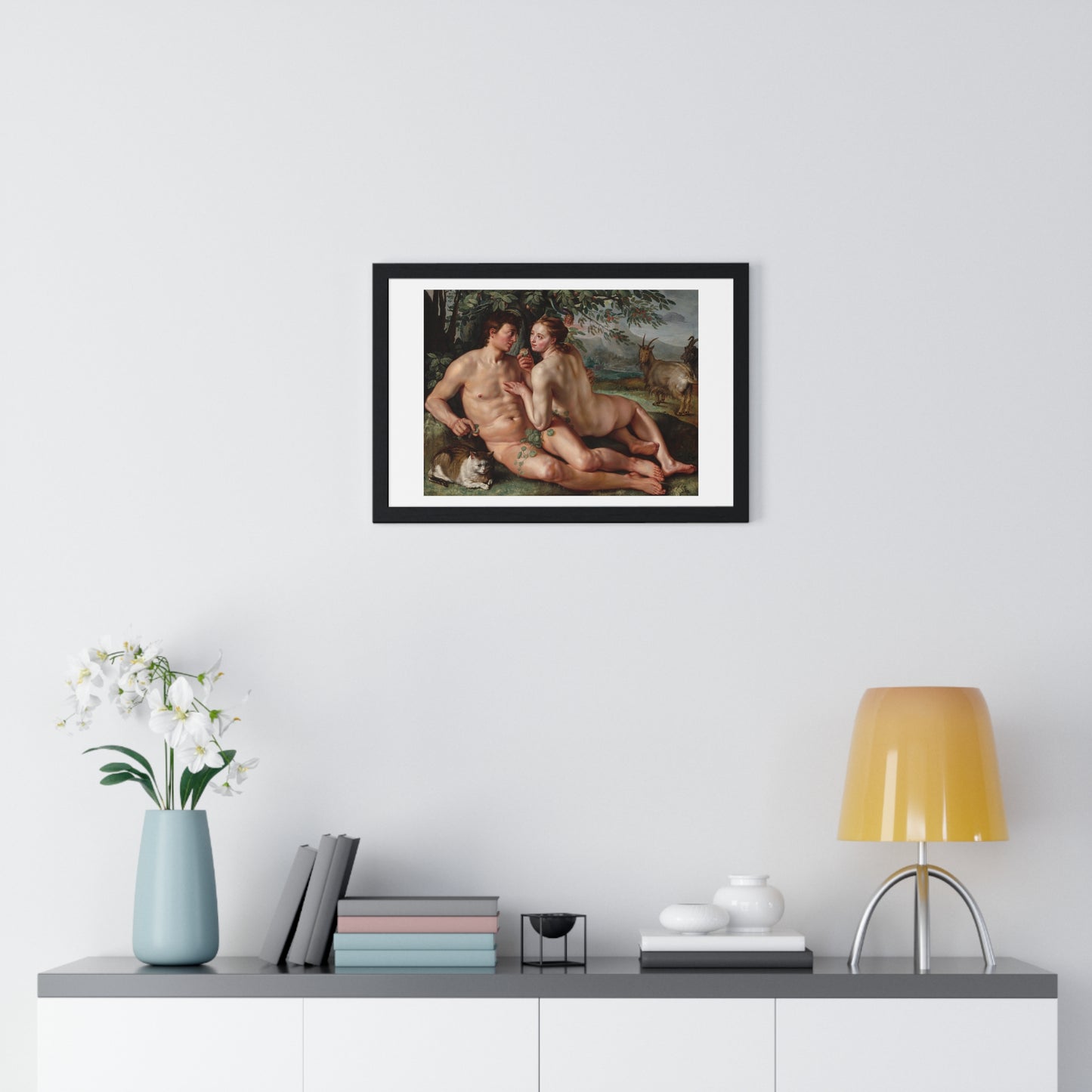 The Fall of Man (1616) by Hendrick Goltzius, from the Original, Framed Print
