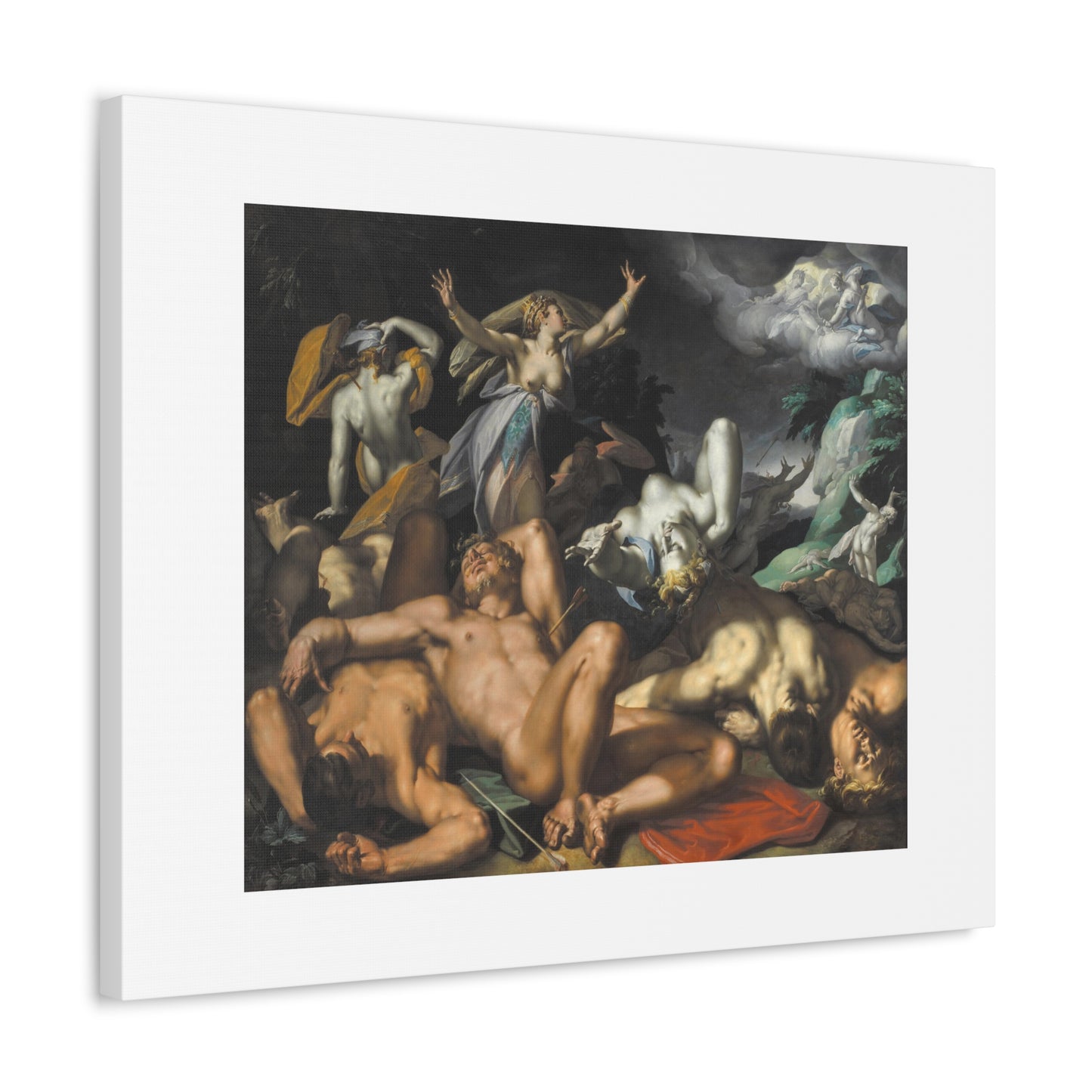 Apollo and Diana Punishing Niobe by Killing her Children (1591) by Abraham Bloemaert, from the Original, Art Print on Canvas